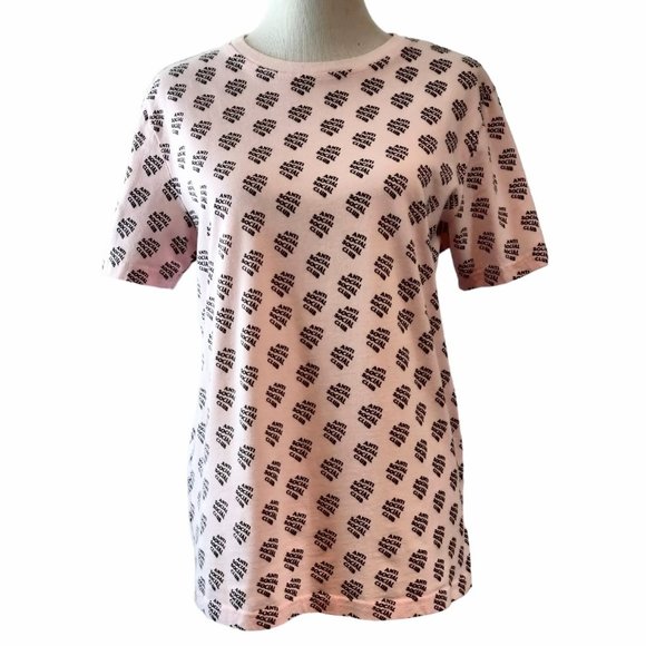 Anti Social Social Club Unisex Pink All Over You Logo Crew Neck T-Shirt Top S - Picture 2 of 8